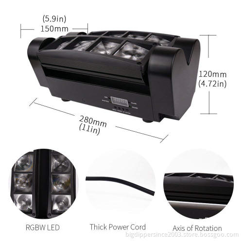 Rotating Moving Head LED Stage Effect Lamp RGBW smart Mini Spider Stage Beam Light for Disco KTV Club Party